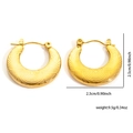 Orecchini a cerchio dorati in acciaio inossidabile con trama a spirale, misura 2,5 cm - Stile Spirale Concentrica Dorato (#0262)