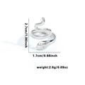 Bague serpent évidée réglable en acier inoxydable argenté avec design esthétique punk - Ouvert Réglable / Style en Forme de Serpent (TYR0632)