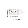 Detailed view of silver infinity ring with dimensions 0.8cm by 1.7cm and 1.3g weight - Adjustable / Infinity Symbol Style (TYR0518) / Silver