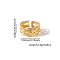Detail view of woven hollow 18K gold-plated ring with dimensions 0.86cm width - Multi-Layer Woven Hollow Style (#0838) / Gold