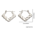 Orecchini a cerchio minimalisti in acciaio inossidabile argento con design a spirale - Stile Texture Intrecciata Argentata (#0220)