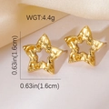 Boucles d'oreilles étoiles évidées en or avec texture martelée au style vintage - Style Étoile (#0983)