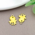 Cute yellow octopus charms with white polka dots for DIY stainless steel jewelry - Gold Stainless Steel Yellow Octopus