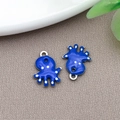 Royal blue enamel octopus charms in stainless steel for DIY jewelry and earrings - Steel Color Stainless Steel Royal Blue Octopus