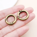 Zwei runde Federringe aus Bronze für DIY-Schlüsselanhänger und Taschenzubehör - Bronze (20mm)