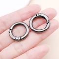 Zwei gunmetal Rundkarabiner mit Federverschluss für DIY-Schmuck und Taschen - Gewehrschwarz (20mm)