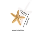 Golden starfish open ring made of stainless steel with a detailed textured finish - Starfish Style Ring (BJGR0902)