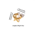 Detailed size and weight specs of the 18K gold plated starfish open ring design - Pentagram Style Ring (BJGR0903)