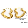 18K gold plated heart earrings with hammered texture and 2.7cm height dimensions - Gold Irregular Hammered Clip Style (#0170)