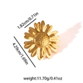 Detailed view of gold daisy ring showing dimensions 4.29cm and 11.70g weight specifications - Sunflower Style Ring (BJGR0898)