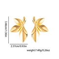 Detailed size chart showing gold leaf earrings with 3.46cm height and 2.37cm width - Spreading Leaves (BJGE1096)