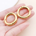 Zwei runde goldene Federkarabiner für DIY-Schmuck und Taschenriemenverbindungen - AD 28mm ID 19mm / Goldfarbe (28mm)