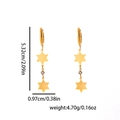Chique goudkleurige stalen oorbellen met hexagram ster en kristallen hanger - Pentagram Ster Hanger Stijl (BJGE1144) / Goud