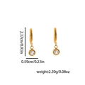 Gedetailleerde afmetingen van 18K gouden ster oorbellen met gezette heldere steen - Ronde Hanger Stijl (BJGE1143) / Goud