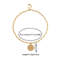 Vergoldete Edelstahl-Figarokette mit rundem Evil Eye Anhänger und glänzenden Kristallen - Pave Strass Böser Blick Rundanhänger-Design (BJGN0447)