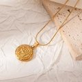 Collana in acciaio inossidabile dorato con ciondolo a moneta con l'Occhio di Horus - Sigillo dell'Occhio di Horus (JJN0049)