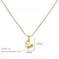 18K gold plated stainless steel snake chain with heart-shaped pearl pendant - Asymmetric Heart Shape (#1)