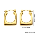Minimalist square hoop earrings in 18k gold plated finish measuring 2.5cm height - Irregular Square Hoop (#0197)