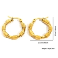 18k gold plated bamboo texture hoop earrings with size 2.7cm and weight 7.6g details - Bamboo Texture Vintage Hoop (#0256)