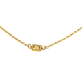 Detail of gold necklace featuring a rectangular yellow gemstone with beaded gold edge - Gold Yellow Gemstone
