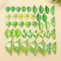 Colorful AB coated acrylic maple leaf pendants for DIY jewelry and beaded bracelets - AB Iridescent Leaf Set (5 Pcs Each of 8 Styles)