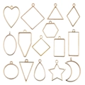 Set de 13 marcos metálicos geométricos para joyas de resina en oro y oro rosa - Juego de Biseles Geométricos (SN1127) / Oro KC