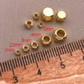 Détails des perles cubes plaquées or 18 carats de 2mm à 5mm pour la création de bijoux - Petite Perle Carrée Arrondie (Trou 2mm 1.4mm) / Or 18K