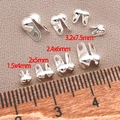 Detailed size comparison of silver DIY bead tips and calottes for jewelry making - 1.5x4mm / Thick Silver