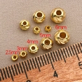 Dettaglio di perline distanziatrici placcate in oro 18K con trama a spirale da 2,5 a 6 mm - 2.5mm / Oro 18K
