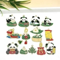 DIY Chinese Panda and Dragon Boat enamel alloy charms for Dragon Boat Festival jewelry - 15 Pcs Set (SN1210)
