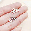 Colgantes vintage 2026 de plata para la creación de pulseras conmemorativas - Número 2026 Plata Antigua