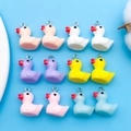 Colorful resin duck charms for DIY earrings and necklaces shown on a bright blue backdrop - Mixed 6 Styles Resin Duck Set (2 Pcs Each)