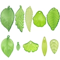 Set mit 10 grünen Acryl-Blattanhängern für DIY-Schmuckherstellung mit vorgebohrten Löchern - Hellgrünes Blatt Set Stil (SN1115)