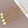 Chaîne d'extension de 5cm plaquée or 18K avec breloque cœur et maillons de 3mm pour DIY - Coeur Poli - Or 18K (T306)