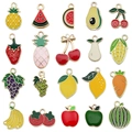 20pcs colorful enamel fruit and vegetable alloy charms set for DIY jewelry making - Enamel Fruits Vegetables Mixed Style (SN1125)