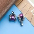 Silver dragon claw pendant with magenta pearl for DIY jewelry making accessories - Dragon Claw with Purple Pearl Style (14298)