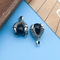 Silver dragon claw pendant with black pearl bead for DIY jewelry making accessories - Dragon Claw with Black Pearl Style (14300)