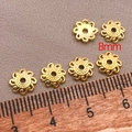 8mm 18K gold plated flower bead caps for DIY jewelry making and bracelet accessories - Lotus Pattern Style (T354) / 18K Gold