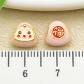 Pendentifs en émail rose avec caractère de chance et visage de poupée mignon, 10mm - Moyen (22624)