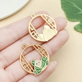 DIY enamel dragon boat festival charms with cute rice dumpling and fan patterns - Green Leaf Balcony Zongzi (22887)