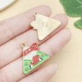 Cartoon rice dumpling charm with red sea bream and 'Happiness' kanji for DIY jewelry - Happy Triangle Zongzi (22890)