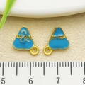 Blauwe zongzi bedel met gouden strik voor DIY handgemaakte sieraden maken - Drakenbootfestival Driehoekige Dumpling(22607) / Blauw
