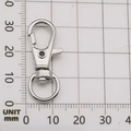 Polished silver metal lobster clasp with 360-degree swivel ring for DIY keychains - Silver Swivel Lobster Clasp (12935)