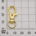 Golden swivel lobster clasp made of zinc alloy with 360-degree rotating ring base - Gold Swivel Lobster Clasp (12936)