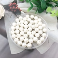 Polished ABS white round faux pearls for DIY jewelry making in a clear round box - Round Bead with Hole (9103) / 1 Piece Pack (8mm) / High Gloss Creamy White