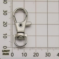 Polished silver swivel lobster clasp metal key ring diy accessory on a grid board - White K Swivel Lobster Clasp (1294)