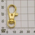 Polished gold lobster swivel clasp for DIY keychains and bags measuring 33mm in length - Gold Swivel Lobster Clasp (12942)
