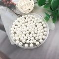 Polished white round ABS imitation pearl beads for DIY necklace jewelry making in a box - Round Bead with Hole (9103) / 1 Piece (6mm) / High Gloss Creamy White