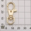 Swivel lobster clasp in light gold finish with rotating D-ring for DIY keychains - KC Gold Swivel Lobster Clasp (12952)
