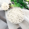 Pearly white round ABS craft beads for DIY jewelry making in clear tray display - Round Bead with Hole (9103) / 1 Piece (4mm) / High Gloss Creamy White